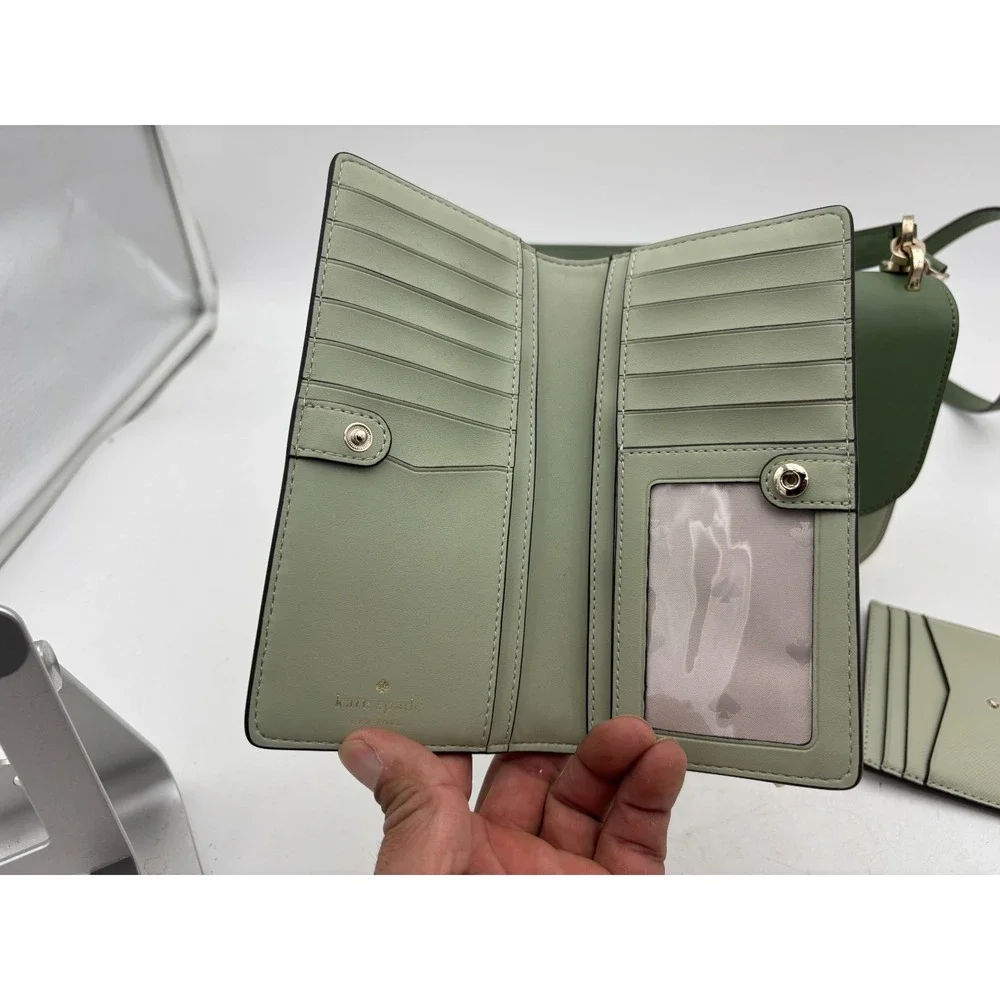 Kate Spade Leather Crossbody Saddle W/ BI-FOLD WALLET & CARD HOLDER